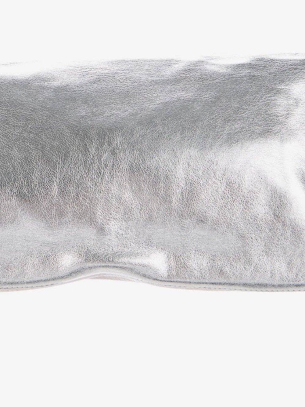 Silver metallic and creme leather Fendi clutch